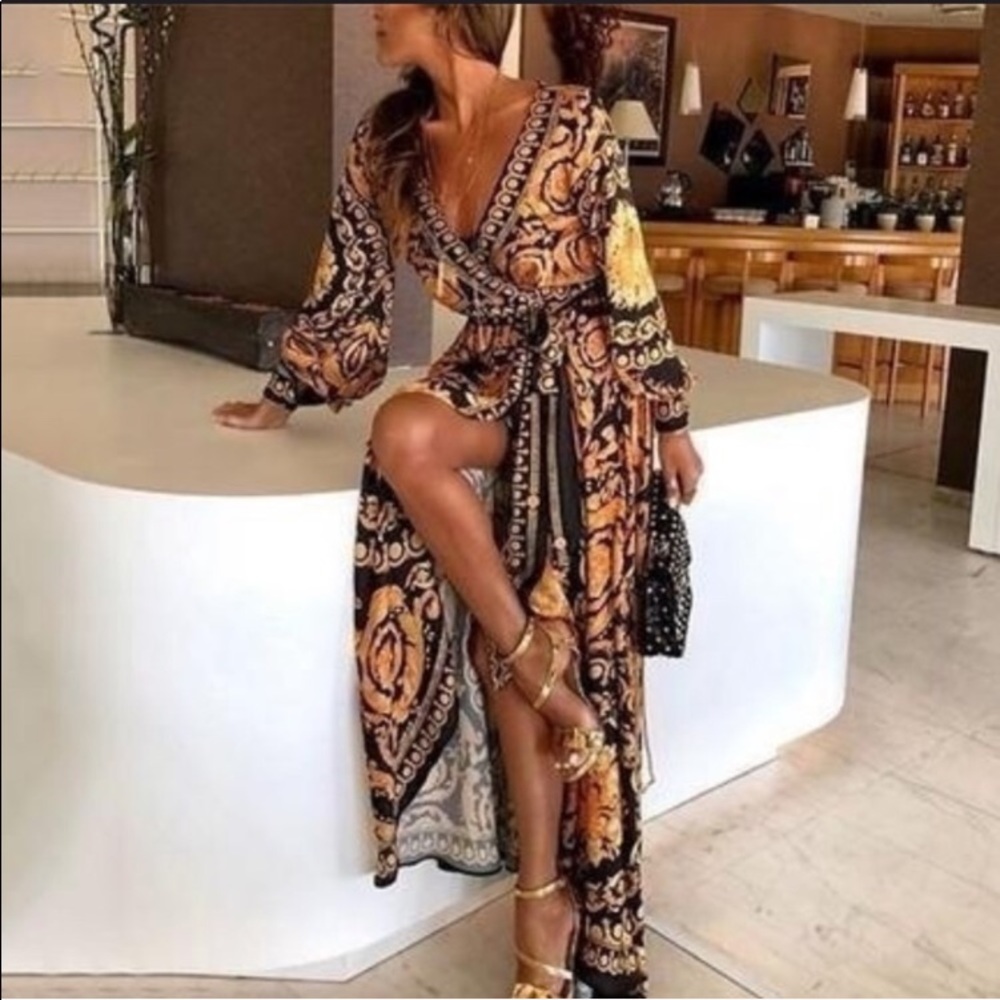 New slit romantic long dress!